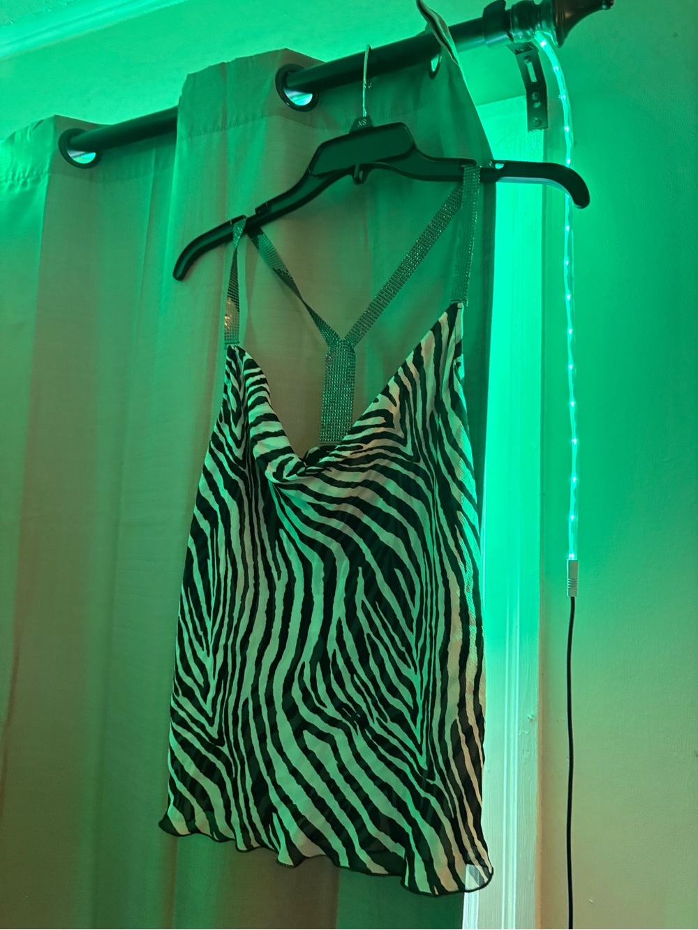 Express Zebra-Print Midi Dress in Black and White